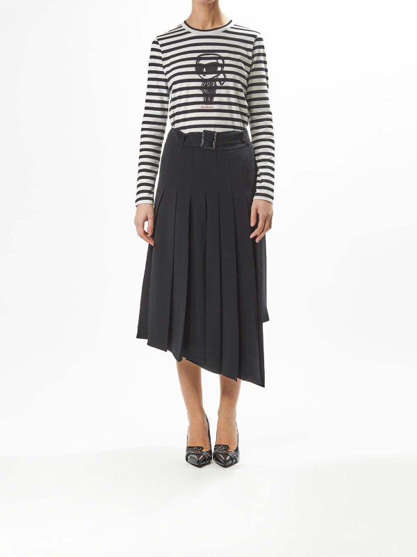 KARL LAGERFELD: ニーレングススカート＆ミディ丈 online - 膝丈/ミディスカート - 黒