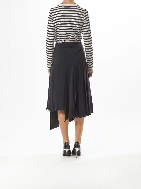 膝丈/ミディスカート - 黒 shop online: KARL LAGERFELD