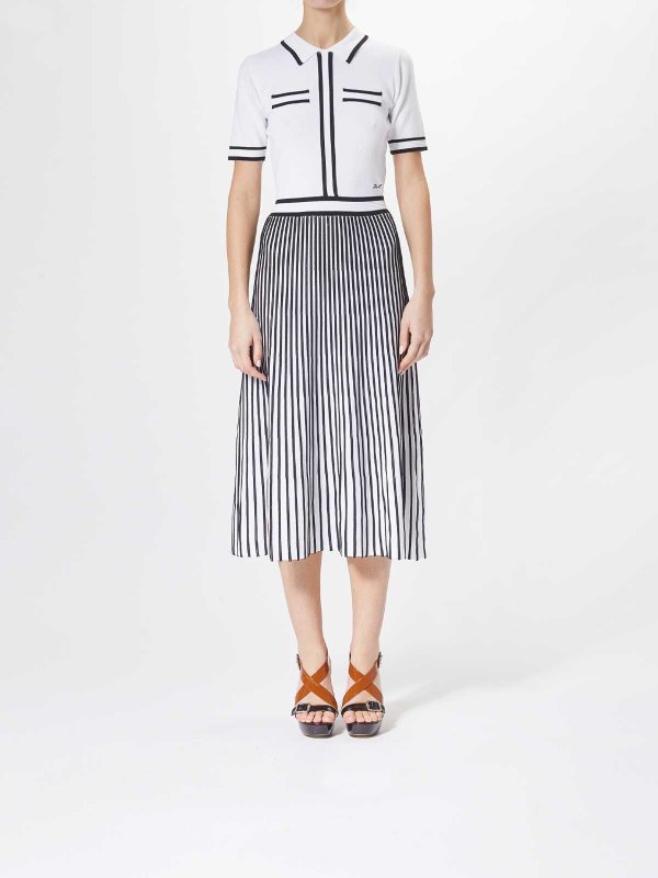 KARL LAGERFELD: knee length dresses online - Pleated Knit Dress