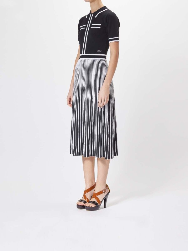 The Best Shops KARL LAGERFELD: knee length dresses - Pleated Knit Dress