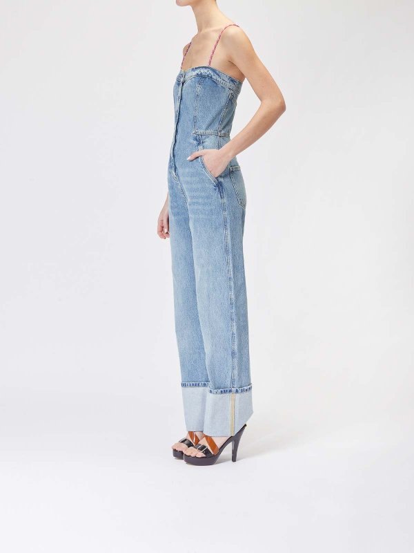 The Best Shops MOSCHINO JEANS: casual trousers - Abito Salopette 14 Oz Denim