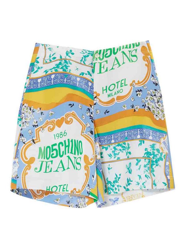 MOSCHINO JEANS: Trousers Shorts - Short trousers crack printing