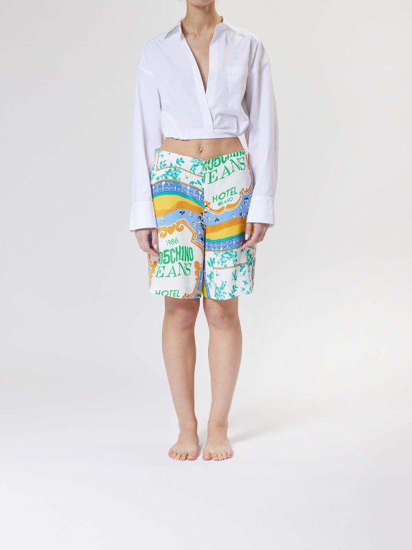 MOSCHINO JEANS: Trousers Shorts online - Short trousers crack printing