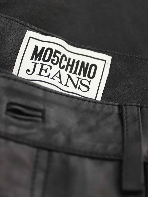 The Best Shops MOSCHINO JEANS: レザーパンツ - 黒