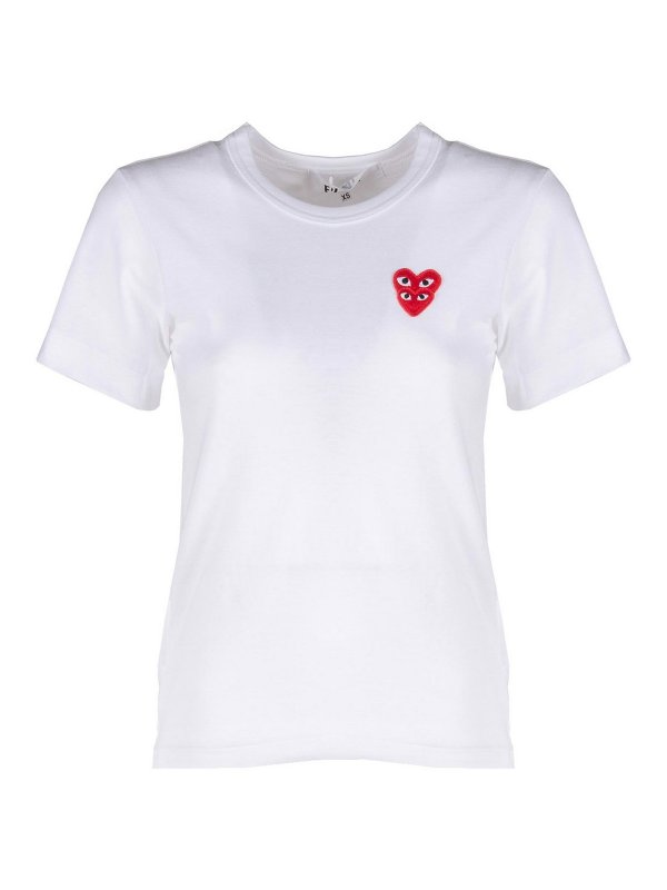 Comme des Garçons Play: T-shirts - T-Shirt - Weiß