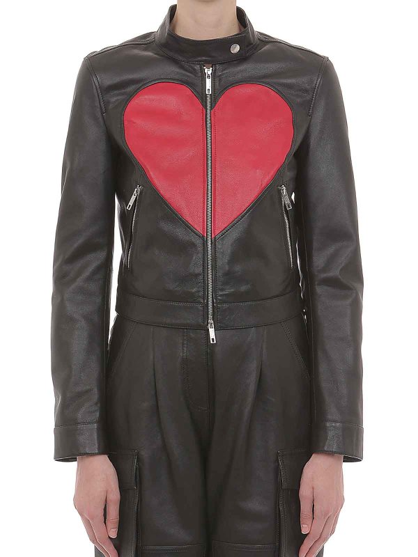 MOSCHINO JEANS: Lederjacken online - Lederjacke - Schwarz