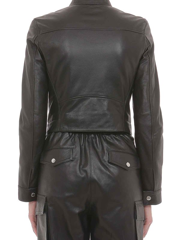 The Best Shops MOSCHINO JEANS: Lederjacken - Lederjacke - Schwarz