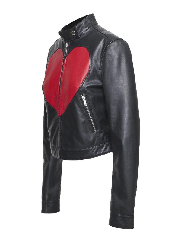 Lederjacke - Schwarz shop online: MOSCHINO JEANS