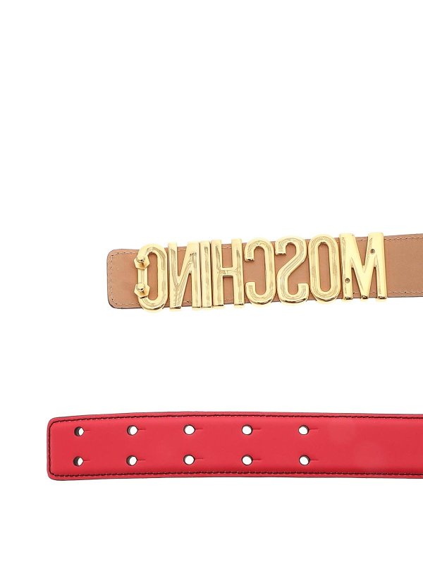 MOSCHINO: belts online - Italia Metallic Letter Belt