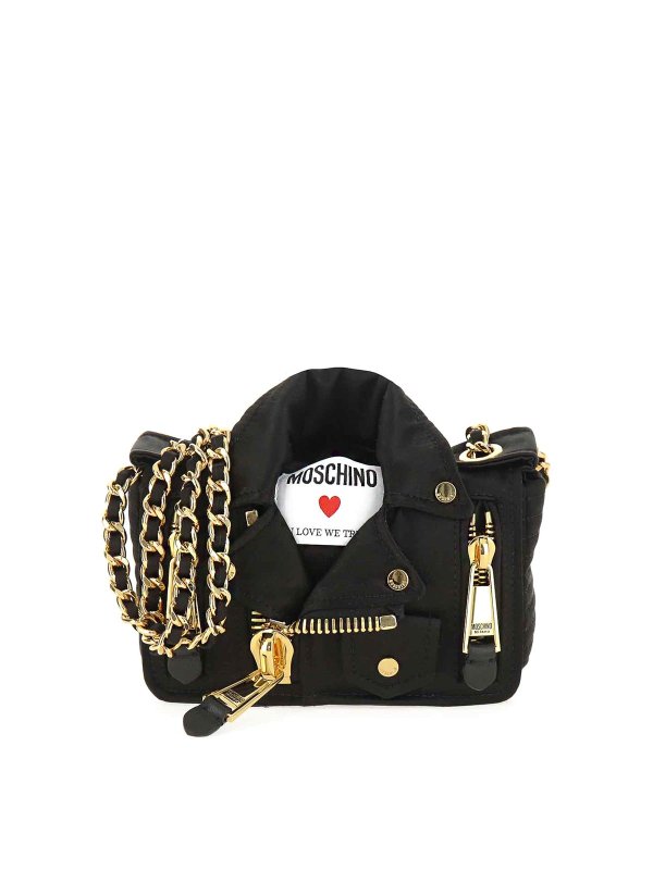 MOSCHINO: cross body bags - In Love We Trust Biker Bag