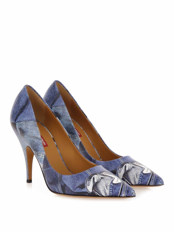MOSCHINO JEANS: court shoes online - Heritage Patchwork Denim Pump
