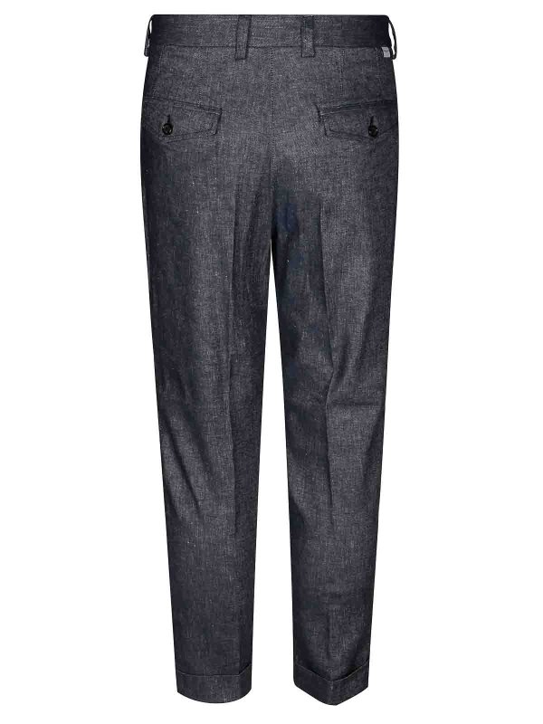 Paolo Pecora: pantaloni casual online - Panta Pince Lino EF Denim