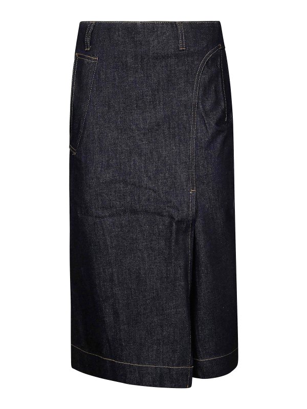 VICTORIA BECKHAM: ニーレングススカート＆ミディ丈 - 膝丈/ミディスカート - ミディアムウォッシュ