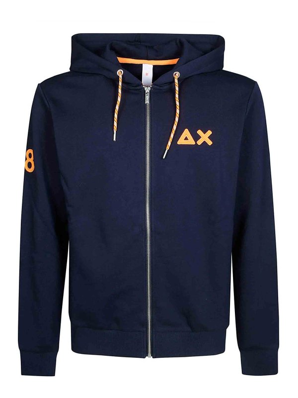 SUN 68: Sweatshirts & Sweaters - Hood Zip Patch Fluo