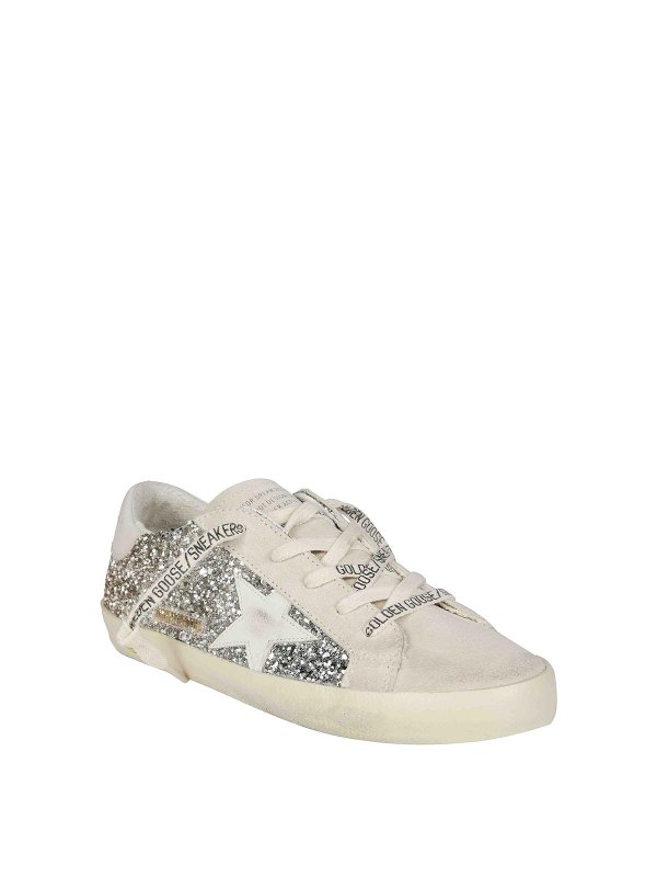 GOLDEN GOOSE: trainers online - Super Star Glitter Upper Suede