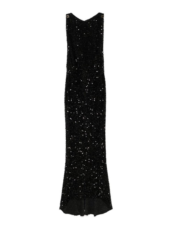 ELISABETTA FRANCHI: evening dresses - Red Carpet Dress In Sequins With Logo Detail