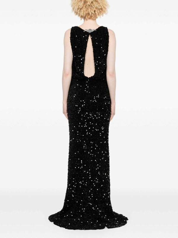 The Best Shops ELISABETTA FRANCHI: evening dresses - Red Carpet Dress In Sequins With Logo Detail