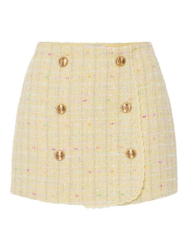 ELISABETTA FRANCHI: ミニスカート - 膝丈/ミディスカート - イエロー