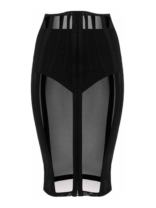 ELISABETTA FRANCHI: Jupes midi et au genou - Jupe Midi - Noir