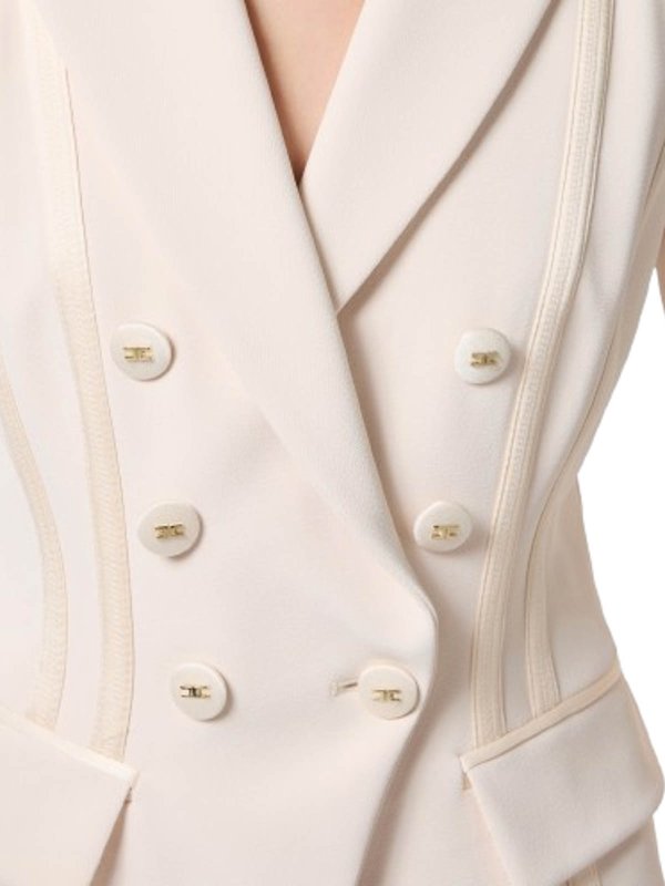 ELISABETTA FRANCHI: casual jackets online - Crepe Jacket With Satin Details