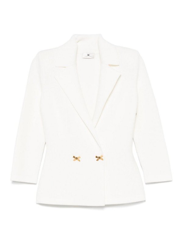 ELISABETTA FRANCHI: blazers - Knitted Blazer With Jewel Bows