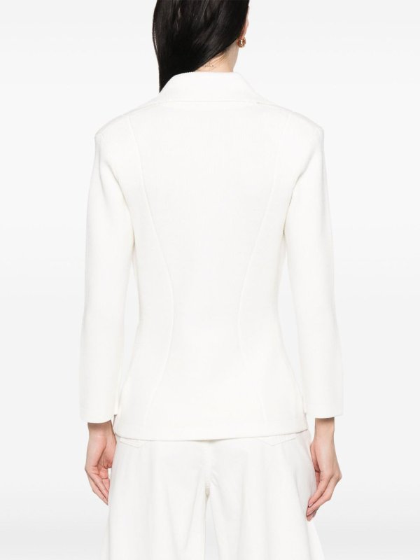 ELISABETTA FRANCHI: blazers online - Knitted Blazer With Jewel Bows