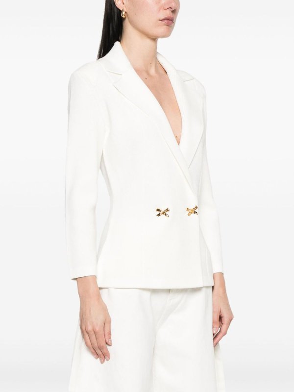 The Best Shops ELISABETTA FRANCHI: blazers - Knitted Blazer With Jewel Bows
