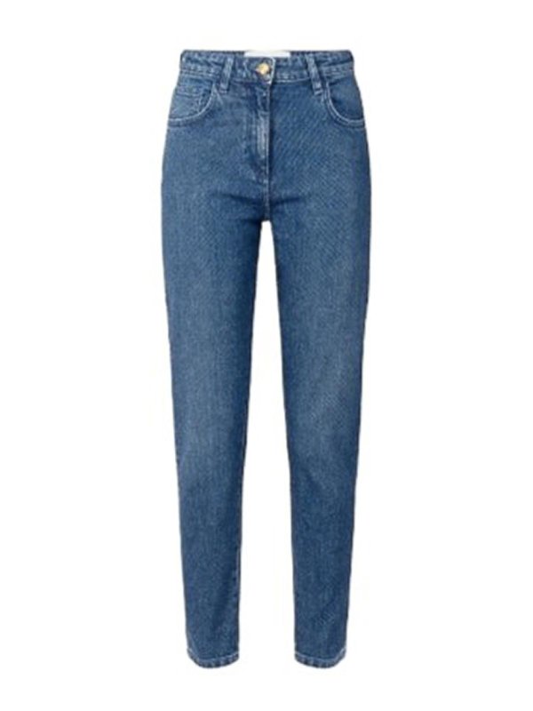 ELISABETTA FRANCHI: bootcut jeans - Cotton Jeans With Rhinestones