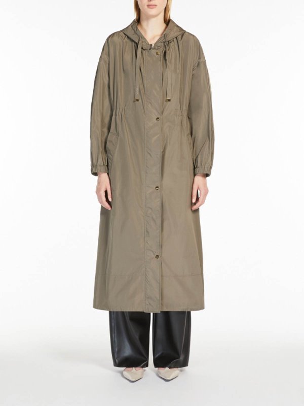 The Best Shops MAX MARA THE CUBE: parkas - Long Parka In Anti-Drop Taffeta