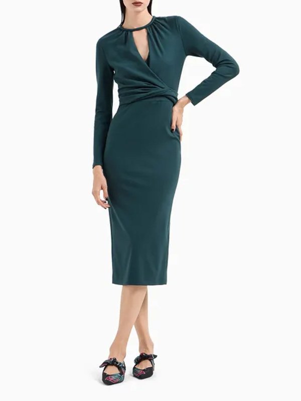 GIORGIO ARMANI: Robe longueur genou online - Robe Au Genou - Vert