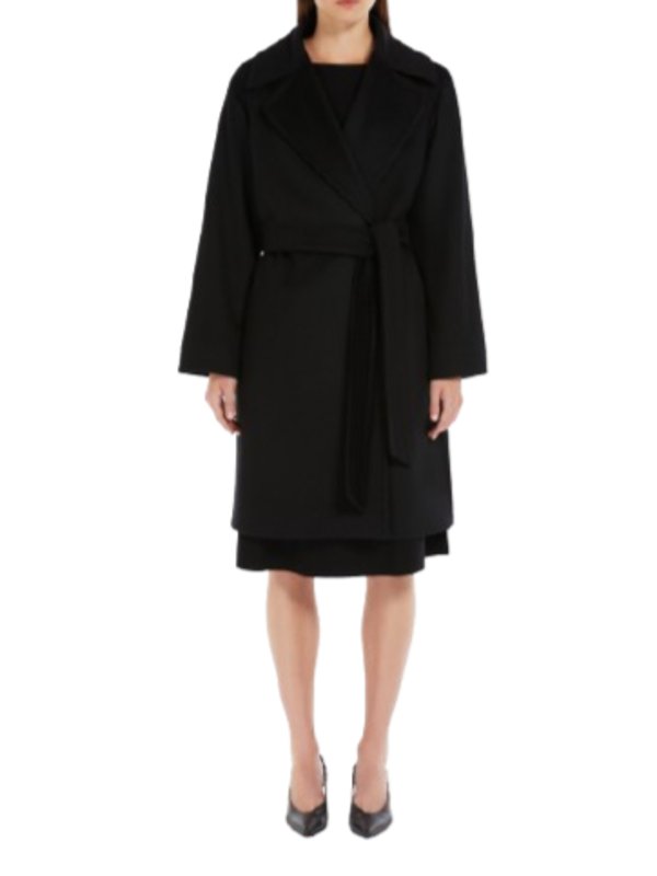MAX MARA STUDIO: short coats online - Tigre Wool Dressing Gown Coat