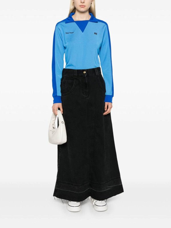 Palm Angels buy online Long Denim Split Skirt