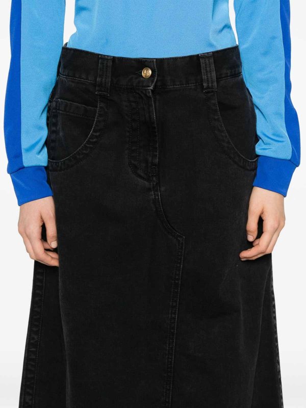 The Best Shops Palm Angels: Long Denim Split Skirt