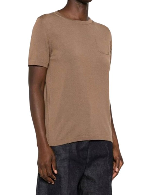 The Best Shops S MAX MARA: Strickpullover mit Rundhalsausschnitt - Rundhalspullover - Camel