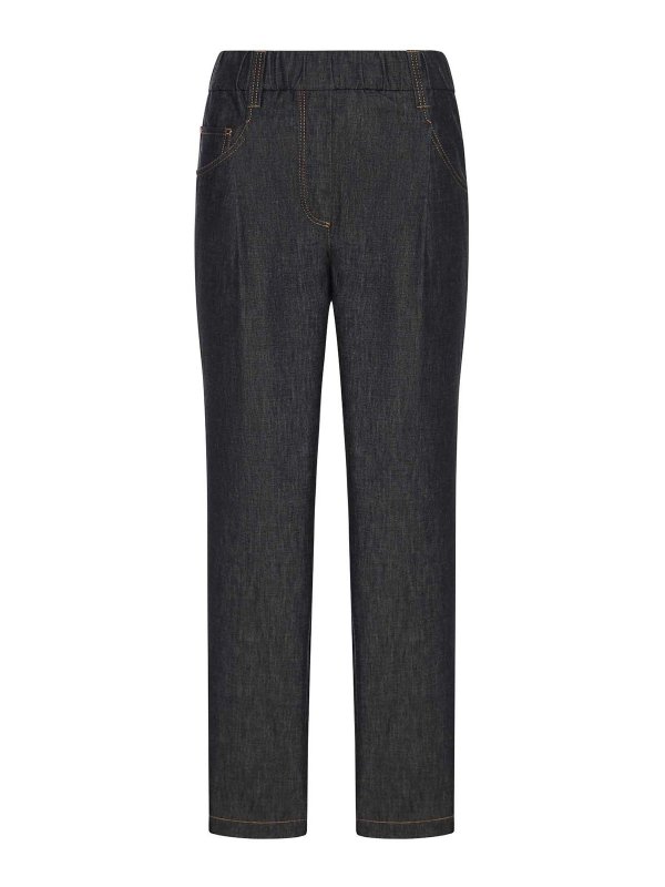 BRUNELLO CUCINELLI: straight leg jeans - Black Denim Pants