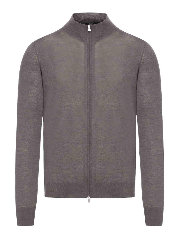 NOME: Strickpullover mit Rundhalsausschnitt - Rundhalspullover - Grau