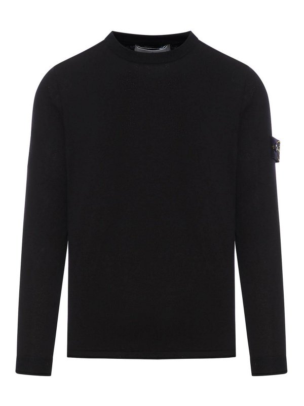STONE ISLAND: crew necks - Wool Sweater With Compass Logo