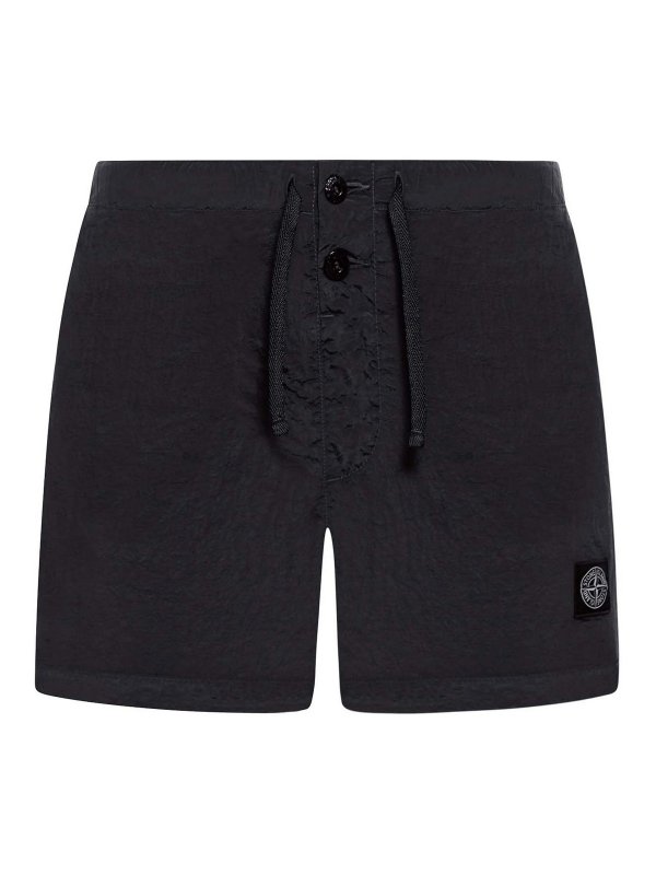 STONE ISLAND: Shorts de bain - Short De Bain - Noir