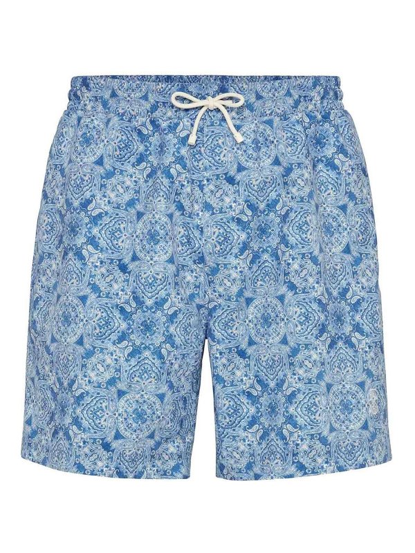 BRUNELLO CUCINELLI: Shorts de bain - Short De Bain - Bleu