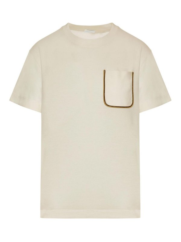 BRUNELLO CUCINELLI: T-shirts - T-Shirt - Weiß