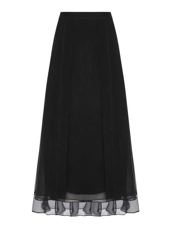 BRUNELLO CUCINELLI: Faldas media pierna y semilargas - Falda Semilarga - Negro