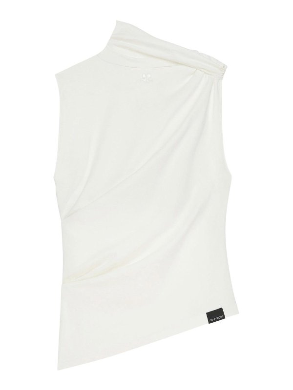 Courreges: Tops & Tank tops - Draped Jersey Top
