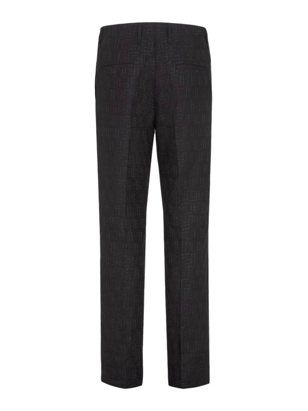 FENDI: casual trousers online - Black Linen Jacquard Trousers