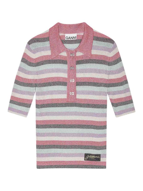 GANNI: ポロシャツ - ポロシャツ - マルチカラー