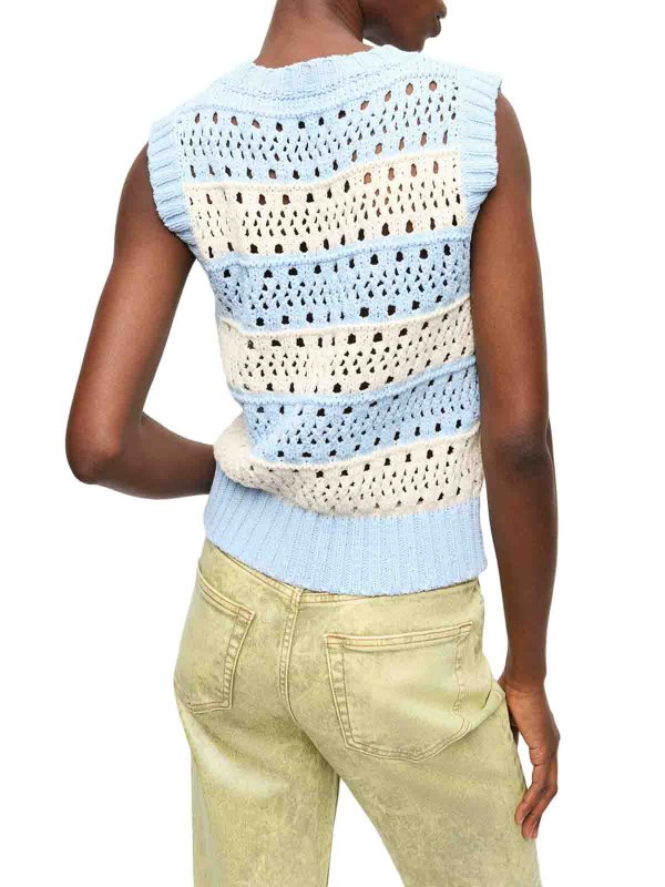 Cotton Mix Striped Vest shop online: GANNI