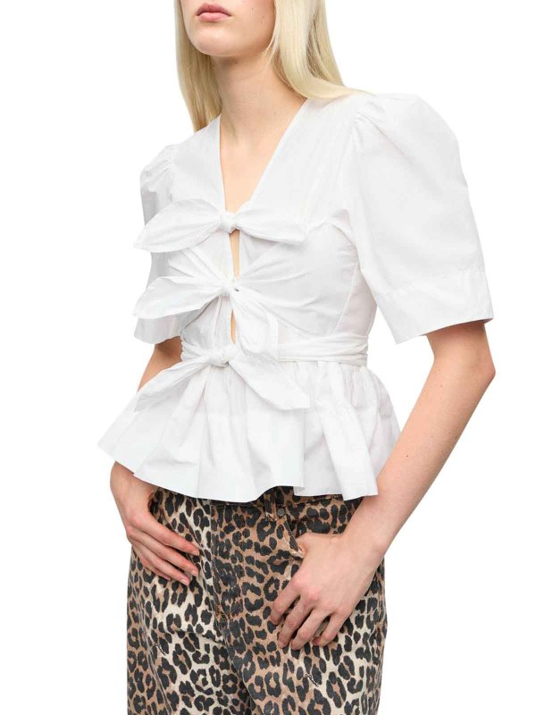 GANNI: Blouses online - Blouse - Blanc