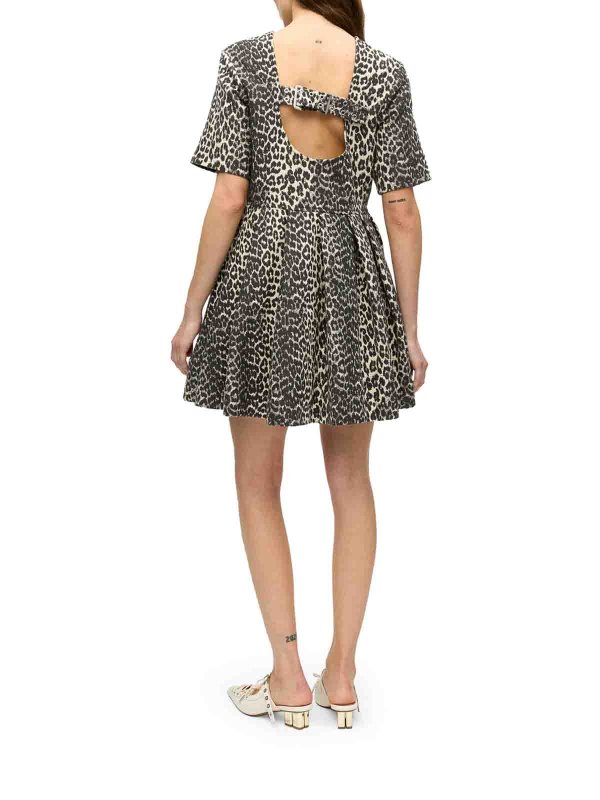 The Best Shops GANNI: short dresses - Leopard Cotton Tweed Mini Dress