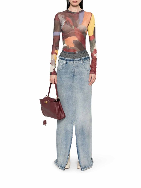 Maison Margiela: Faldas media pierna y semilargas online - Falda Semilarga - Azul