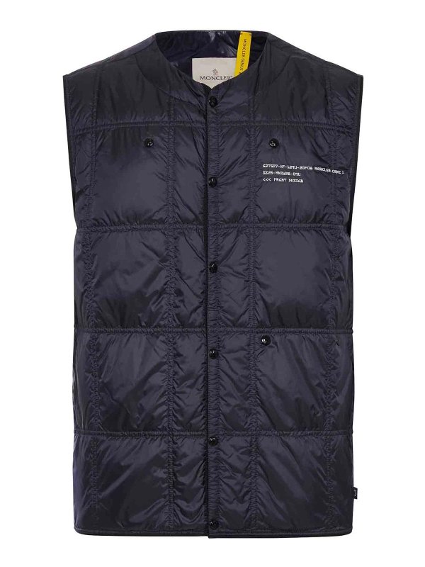 MONCLER: Gilets tricot - Gilet - Bleu