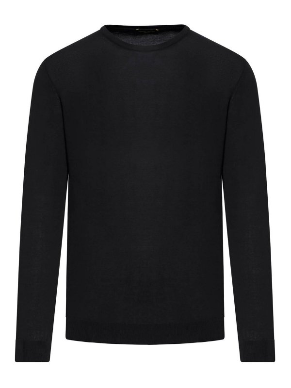 ROBERTO COLLINA: Pull col rond - Pull Col Rond - Noir